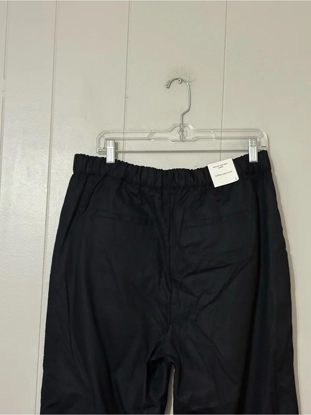 Banana Republic Linen Blend High Rise Tapered Ankle Pants Black Women’s Large NW